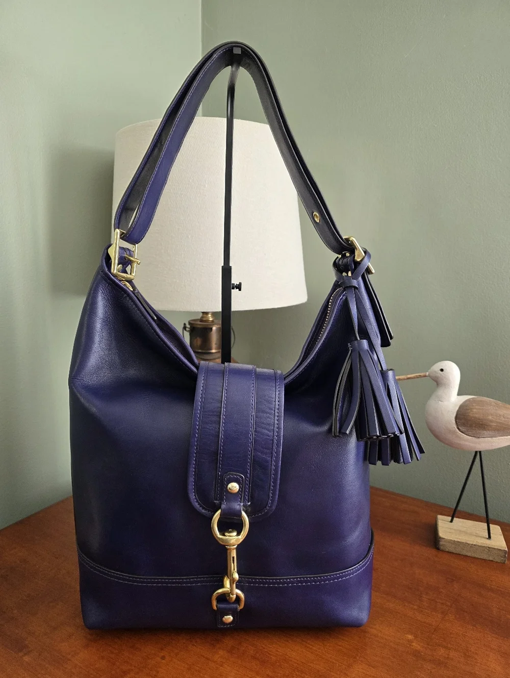 Coach 23420 Legacy Clip Duffle Purple Leather Shoulder Bucket Bag - Picture 16 of 16